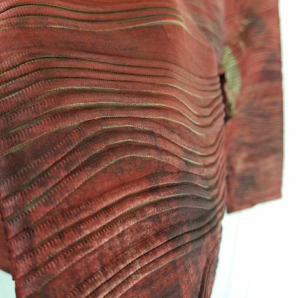 Coldwater Creek Cranberry & Orange 3/4 Sleeve - Picture 5 of 5